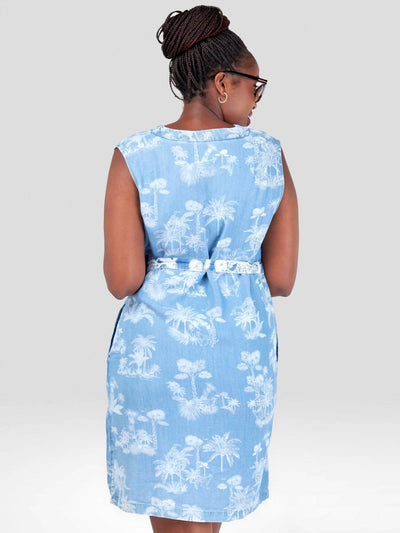 Valuespot Denim-Look Lyocell Dress - Blue - Shopzetu