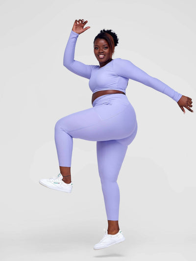 Fabtive Maridadi Long Sleeved Set - Purple - Shopzetu