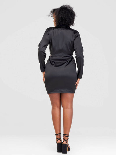 HOT Blazer Dress - Black - Shopzetu