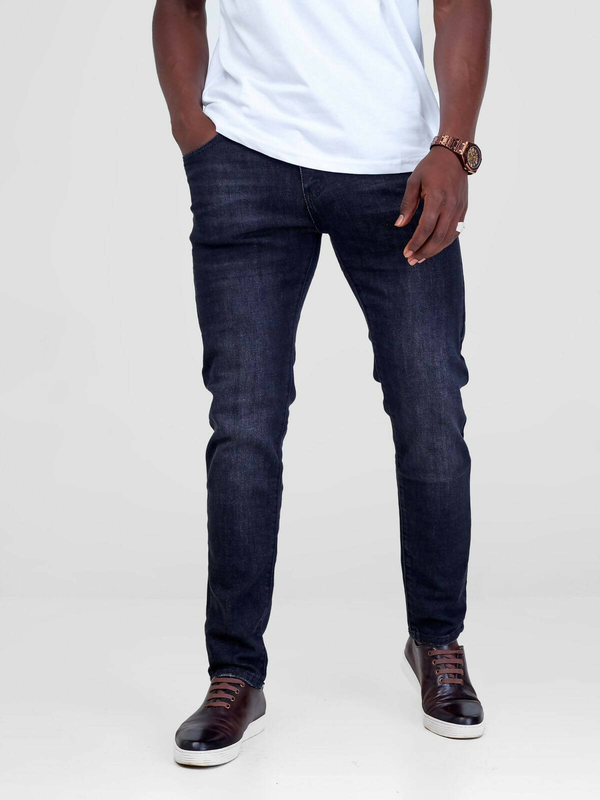 Stylish Sisters Men's Plain Jeans - Faded Black - Shopzetu