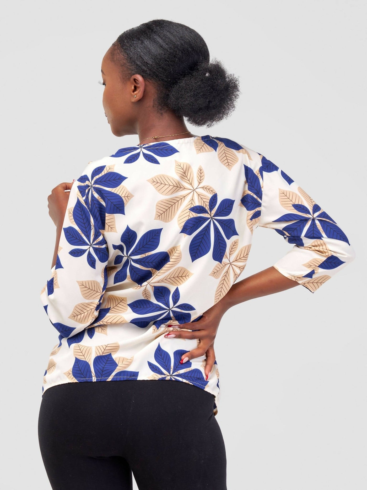 Timyt Urban Wear- Flora Chic Quarter Sleeved Top - Floral - Shopzetu