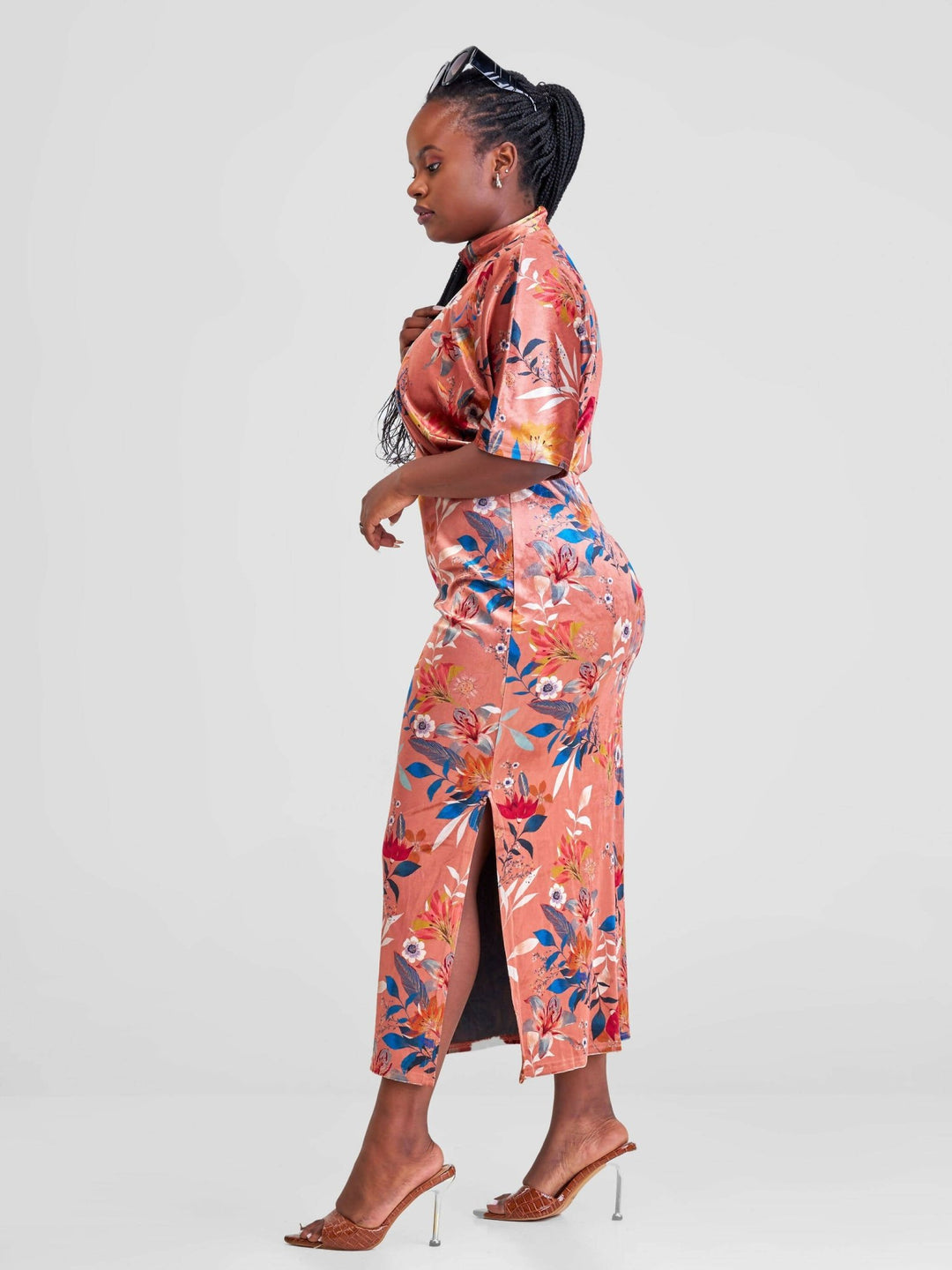 Immaculate Chic Pencil Midi Dress - Rust - Shopzetu