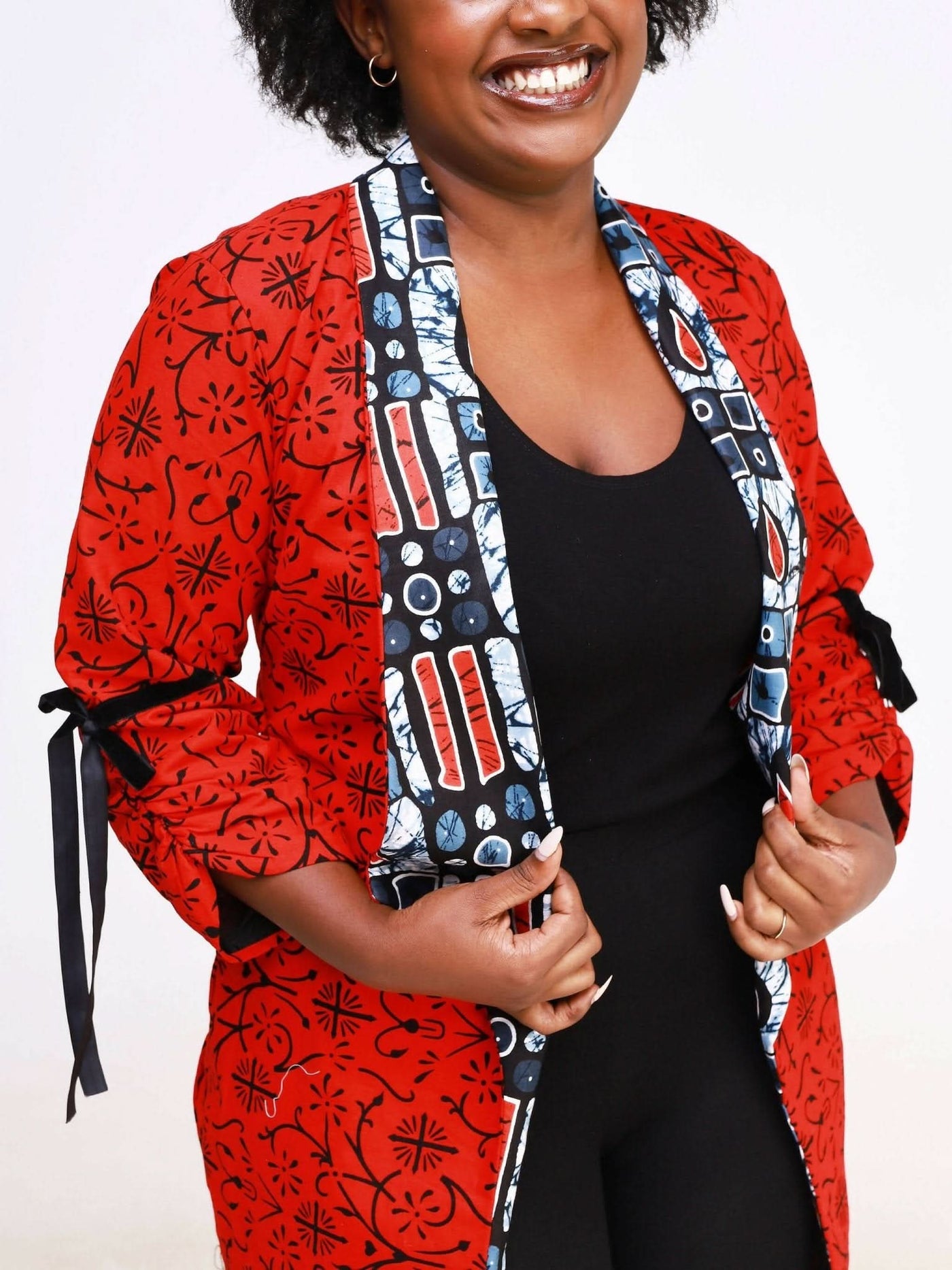 Ancestral House Partnered Kimono Dress - Red - Shopzetu