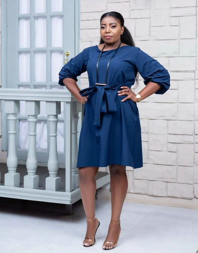 Magali Designs A-line Dress - Navy Blue - Shop Zetu Kenya