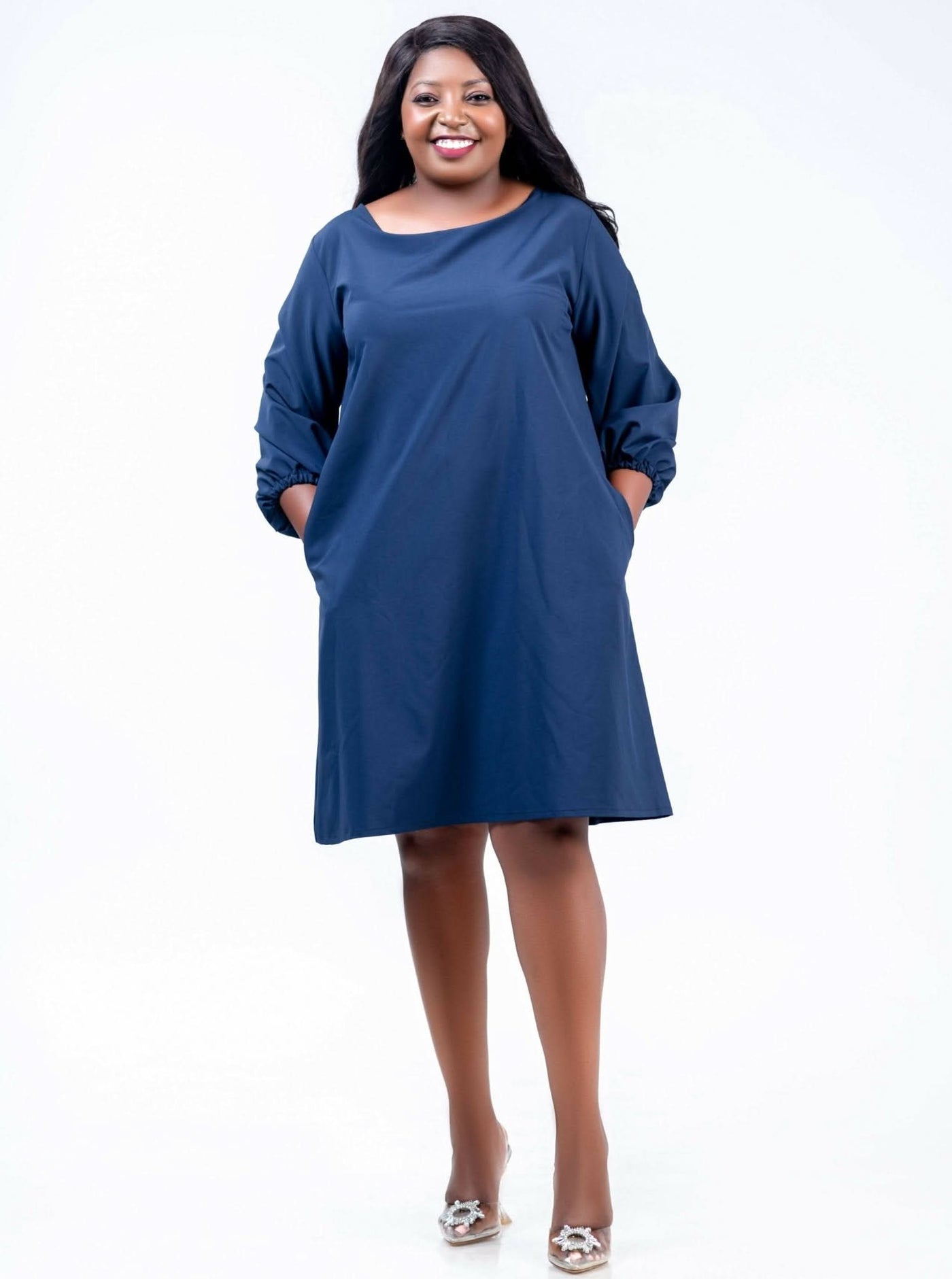 Magali Designs A-line Dress - Navy Blue - Shop Zetu Kenya