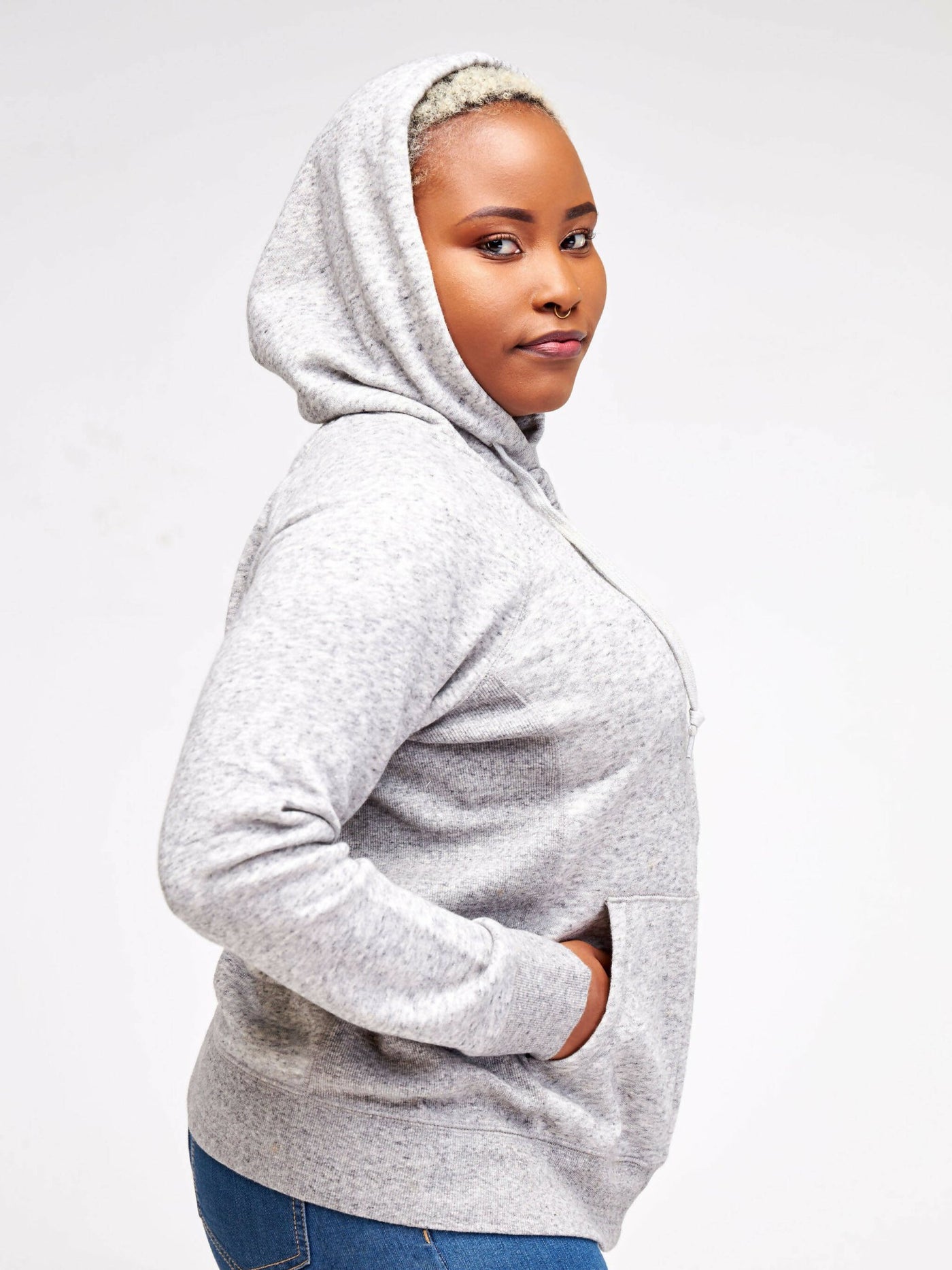 Hessed Zip Up Unisex Hoodies - Grey - Shopzetu