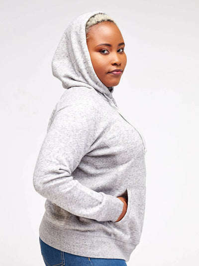 Hessed Zip Up Unisex Hoodies - Grey - Shopzetu