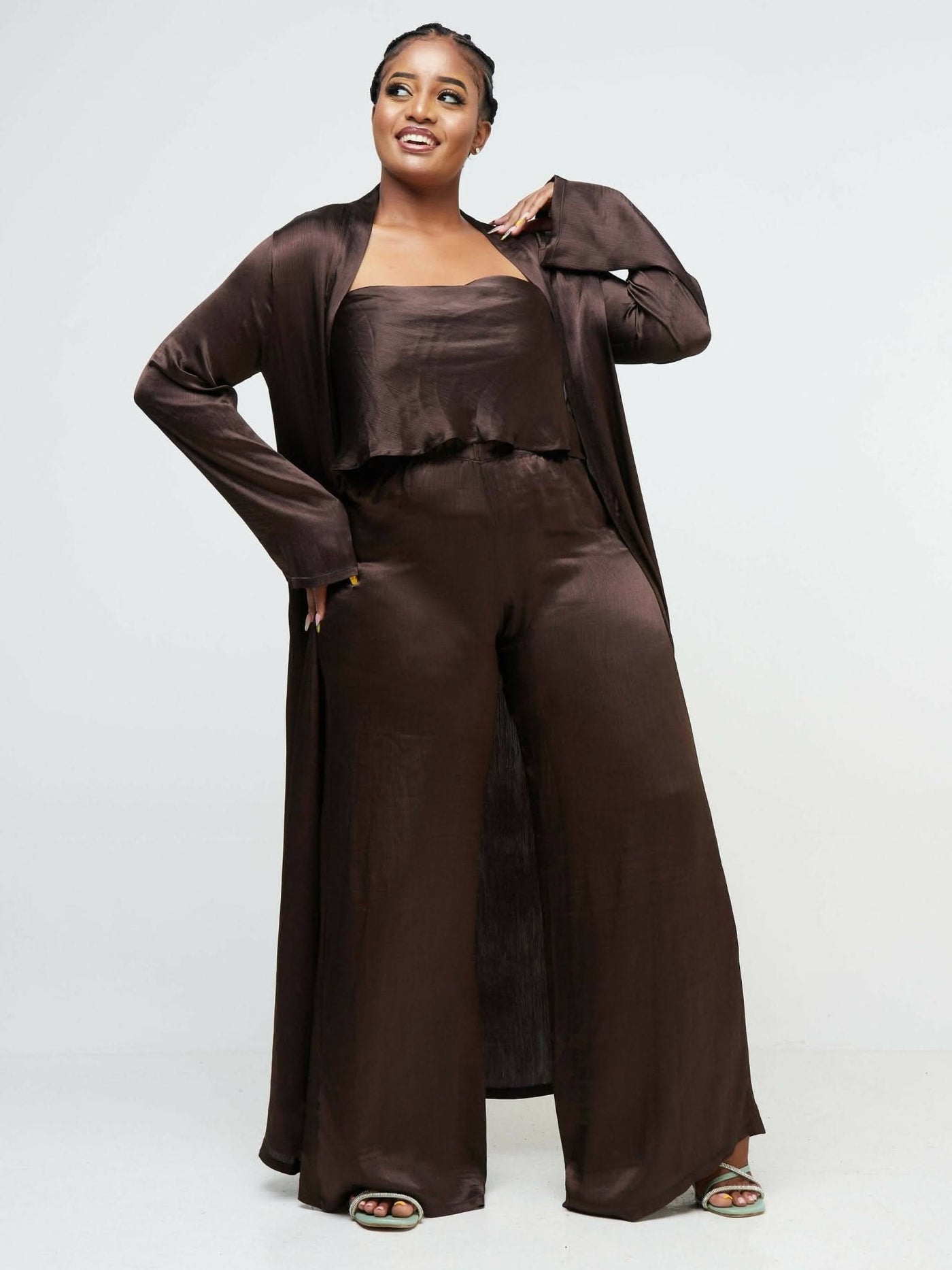 Nika Bonica Chariotte Palazzo Pant - Brown - Shop Zetu Kenya