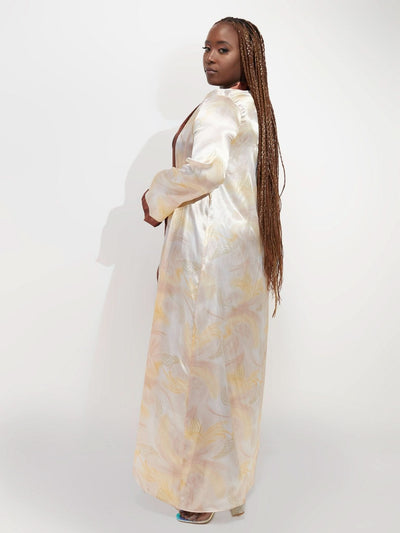 Nika Bonica Pansy Kimono - Buttermilk / Rust Print - Shopzetu