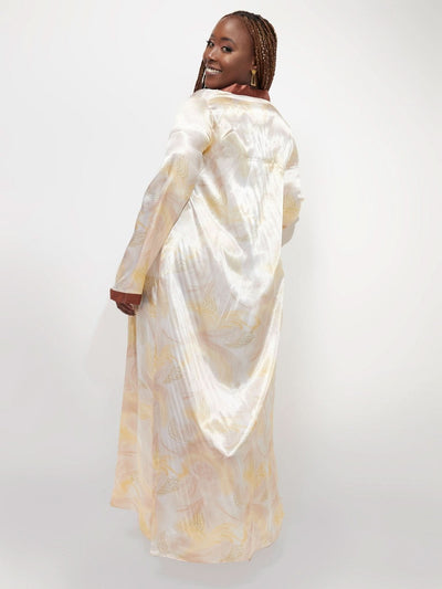 Nika Bonica Pansy Kimono - Buttermilk / Rust Print - Shopzetu