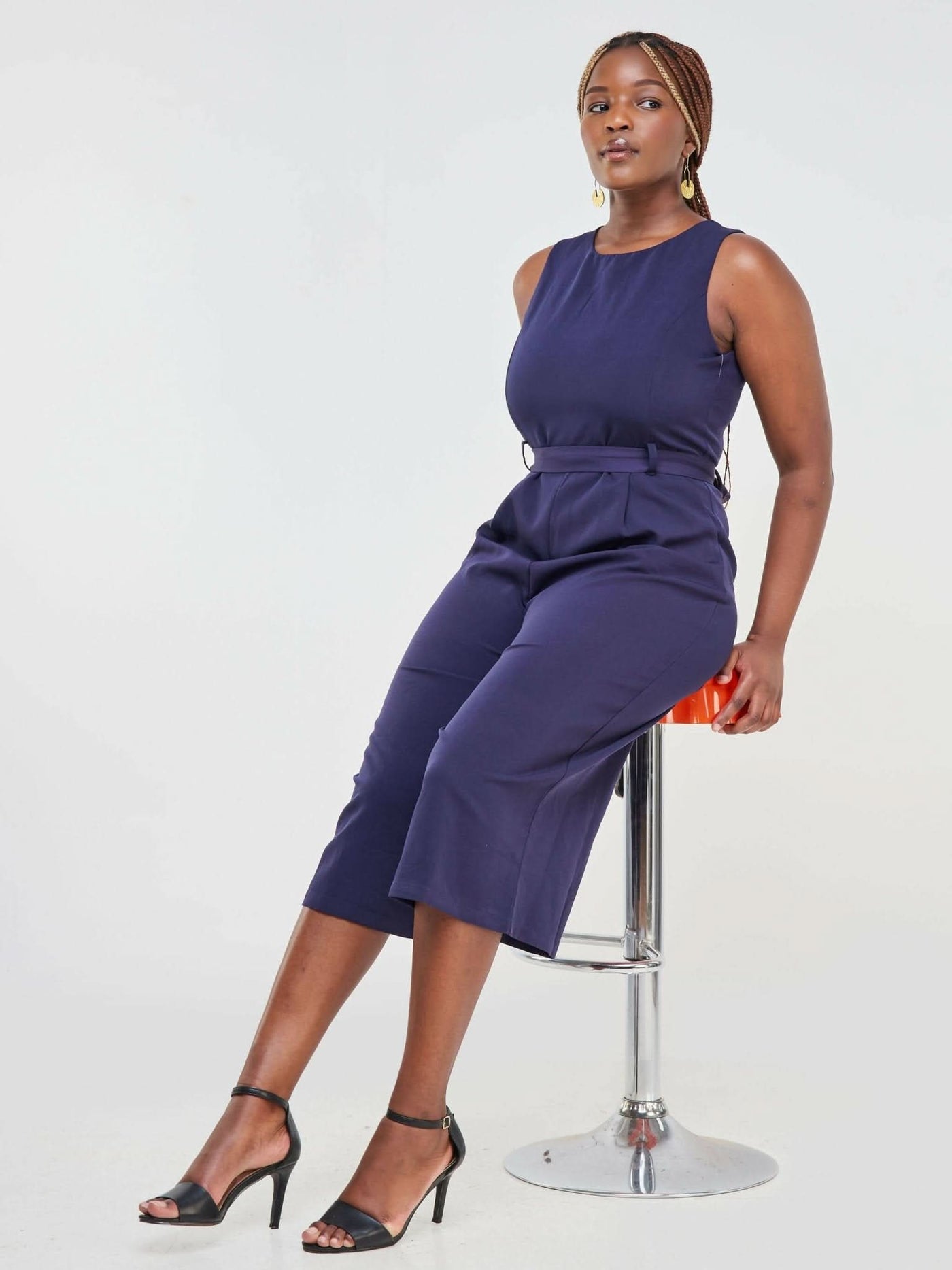 The Fashion Frenzy Jumpsuit - Navy Blue - Shopzetu