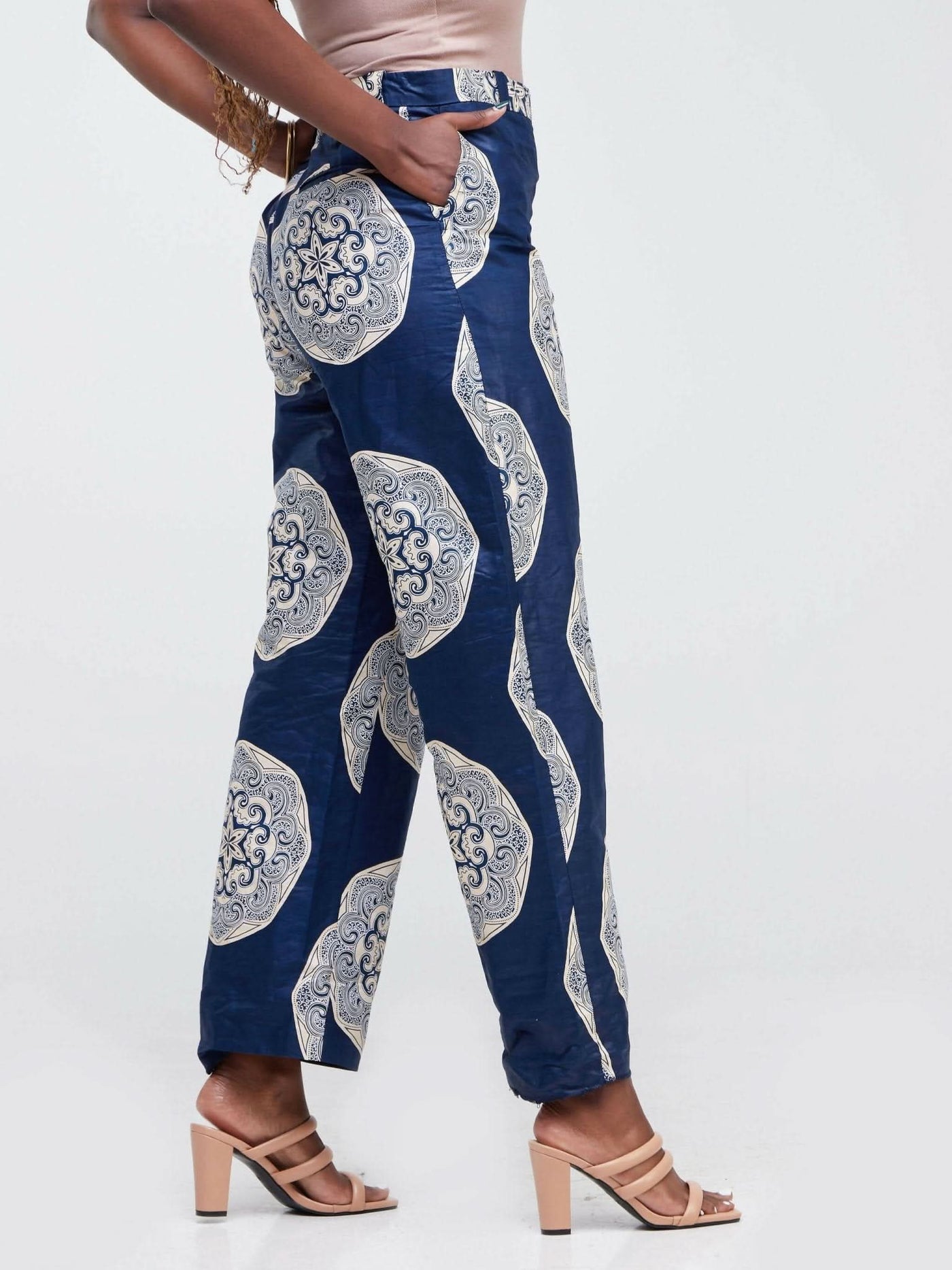 Simbaress Tenge Pants - Navy Blue / Beige - Shopzetu