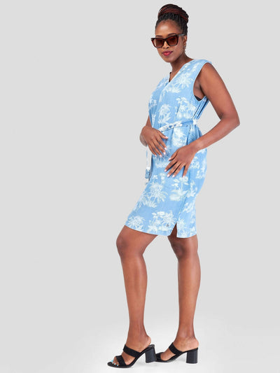 Valuespot Denim-Look Lyocell Dress - Blue - Shopzetu