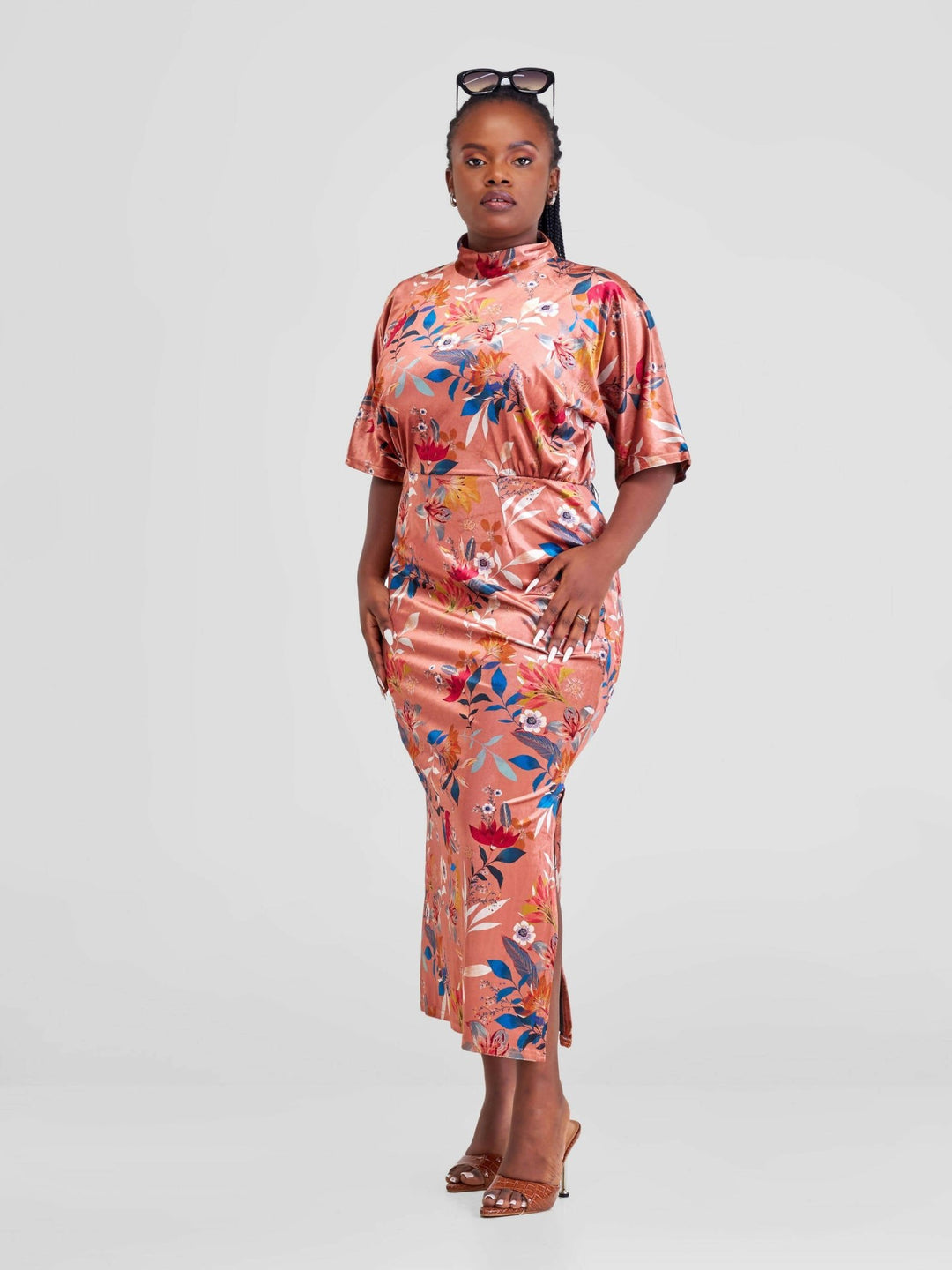 Immaculate Chic Pencil Midi Dress - Rust - Shopzetu