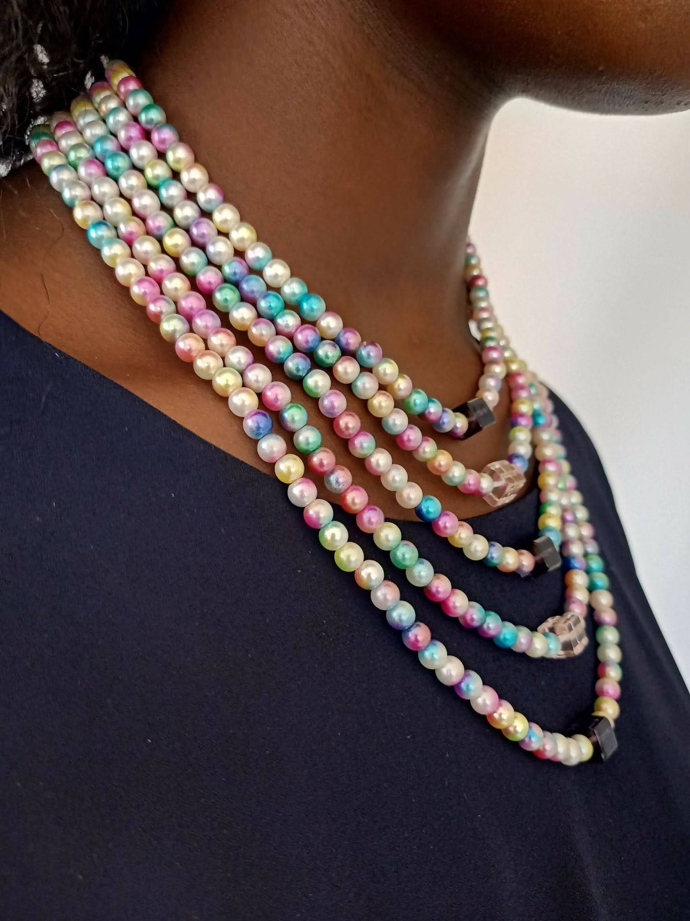Xara Gems Zahra Layered Necklace - Multicolored - Shopzetu