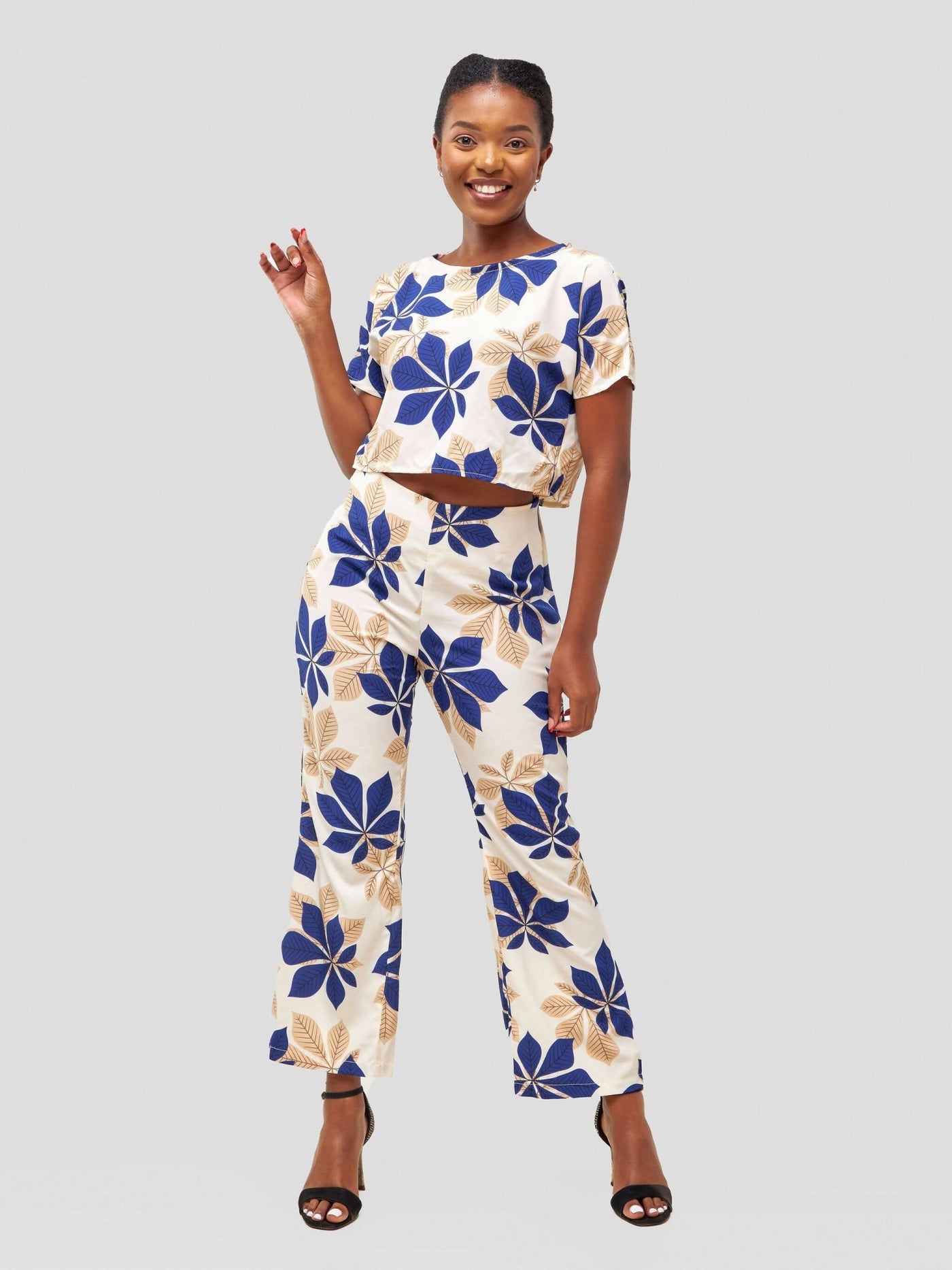 Timyt Urban Wear Bloom Belle Ensemble - Blue Floral - Shopzetu