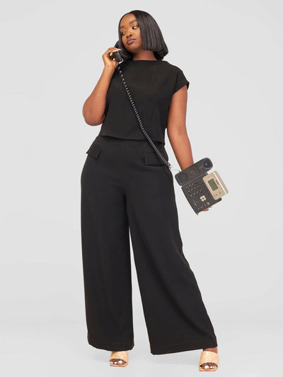 Izulu Wanjiru Pant Set - Black - Shopzetu
