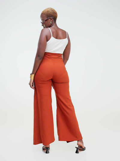Da'joy Fashions Sand Pallazo Pants - Brown - Shopzetu