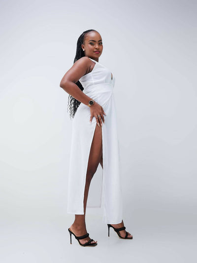 Da'joy Fashions Bond Girl Maxi Dress - White - Shopzetu