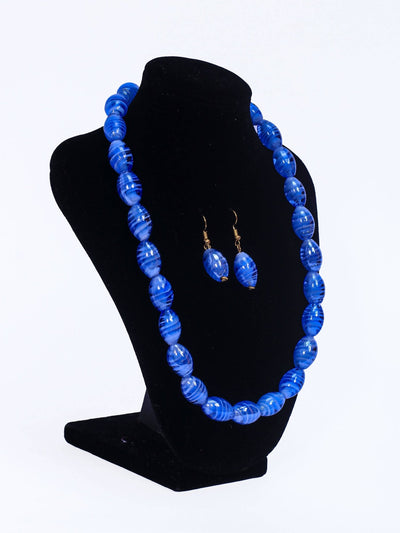 Klewisia Closet Shiny Pearls Necklace Jewellery - Blue - Shopzetu