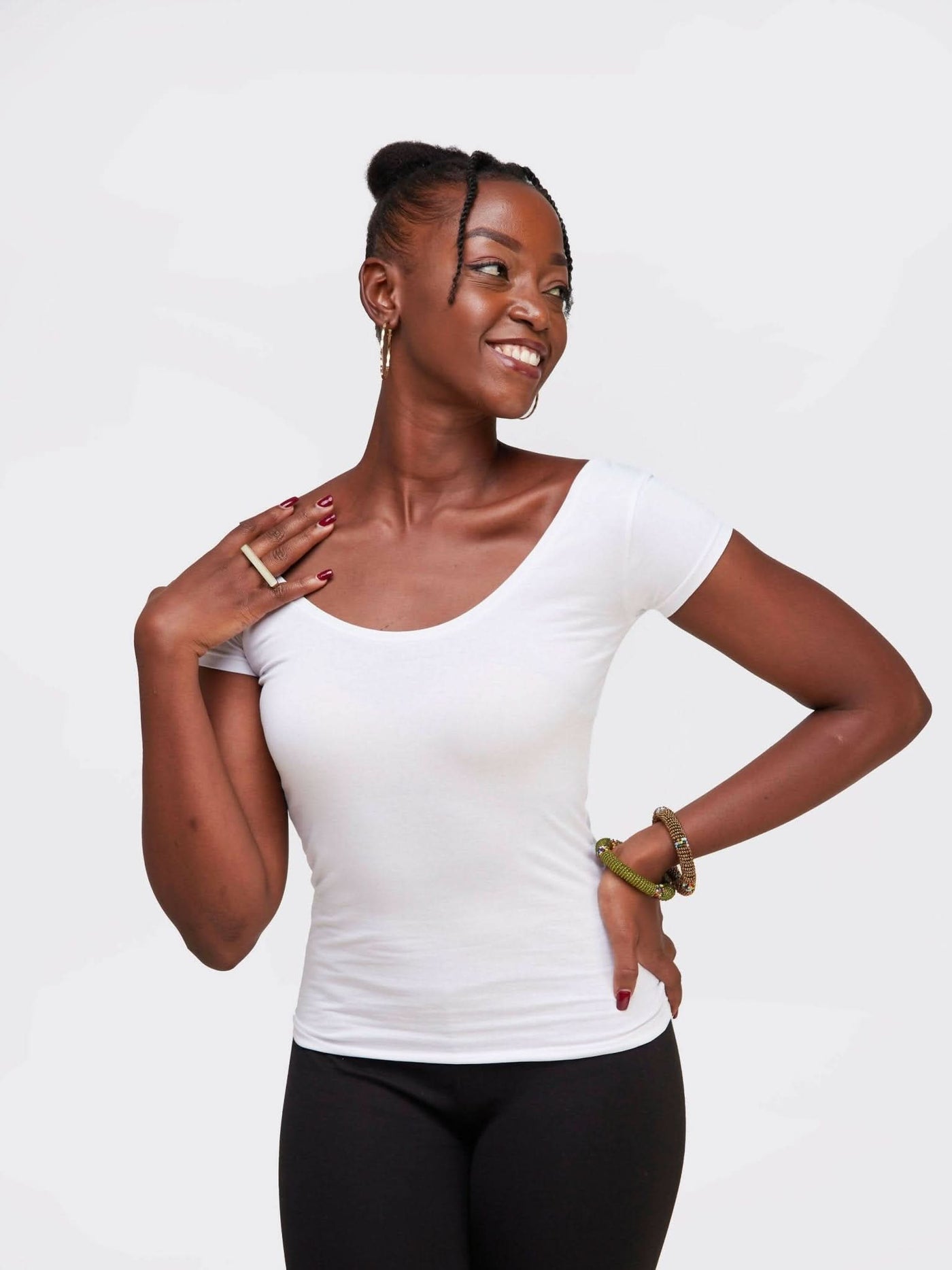 The Fashion Frenzy Short Sleeved Top - White - Shopzetu