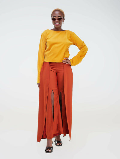 Da'joy Fashions Sand Pallazo Pants - Brown - Shopzetu