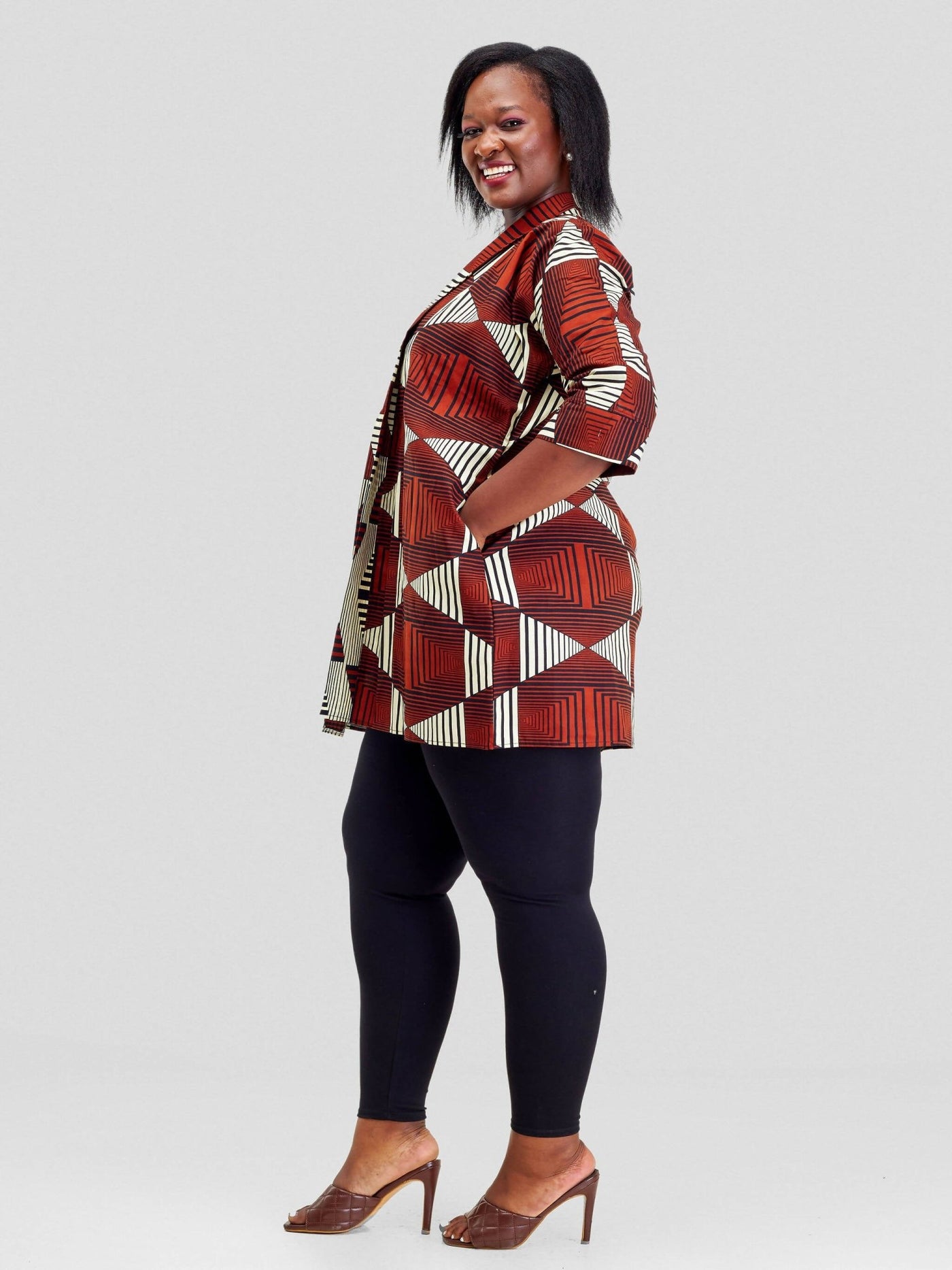 Hando Afrikan Designs Rongo Kimono - Brown - Shopzetu