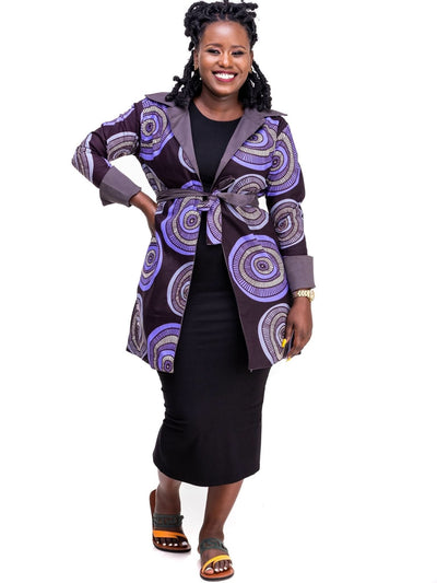 Safari Reversible Shirt Jacket - Grey / Print 2 - Shop Zetu Kenya