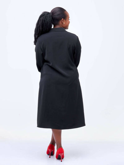 Salok Akini Shirt Dress- Black - Shop Zetu Kenya