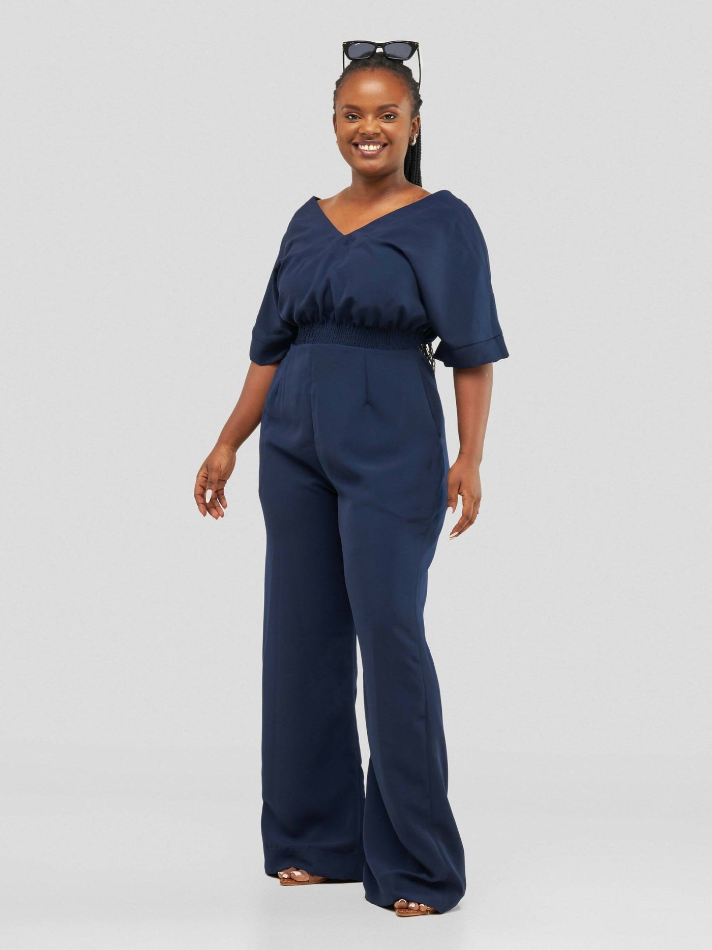 Purple Thread Bonde Jumpsuit - Navy Blue - Shopzetu