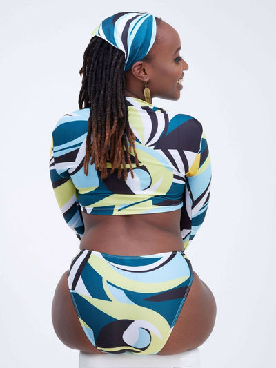 Shells Attic Two Piece Swimwear - Green multicoloured - Shop Zetu Kenya
