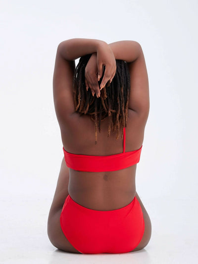 Shells Attic Two Piece Swimwear - Red - Shop Zetu Kenya