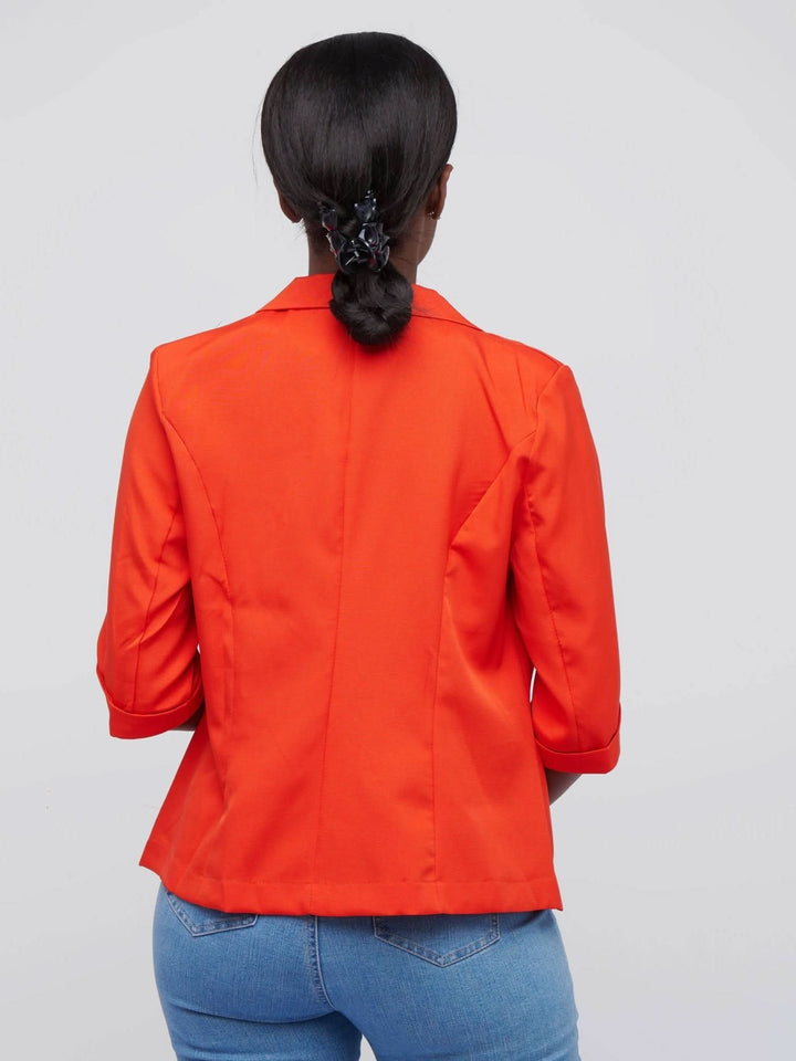 The Fashion Frenzy 3/4 Sleeved Blazer - Red - Shop Zetu Kenya