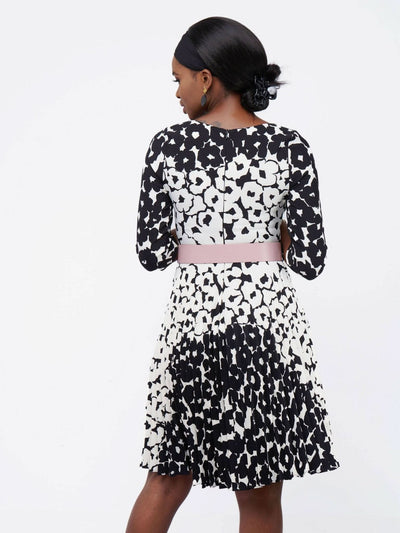 The Fashion Frenzy Floral Printed Skater - Black / White - Shop Zetu Kenya