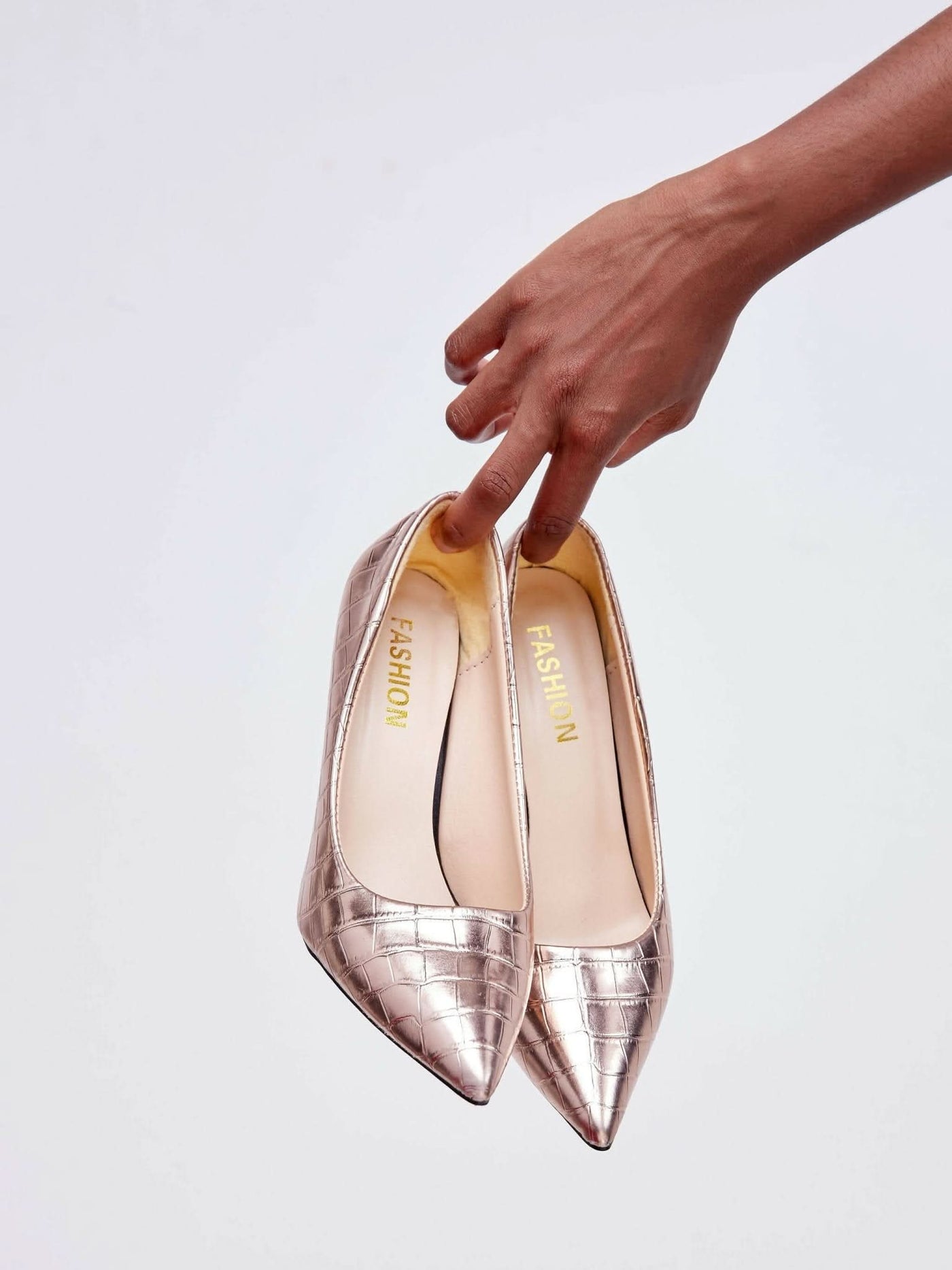 The Fashion Frenzy Pumps - Rose Gold - Shopzetu