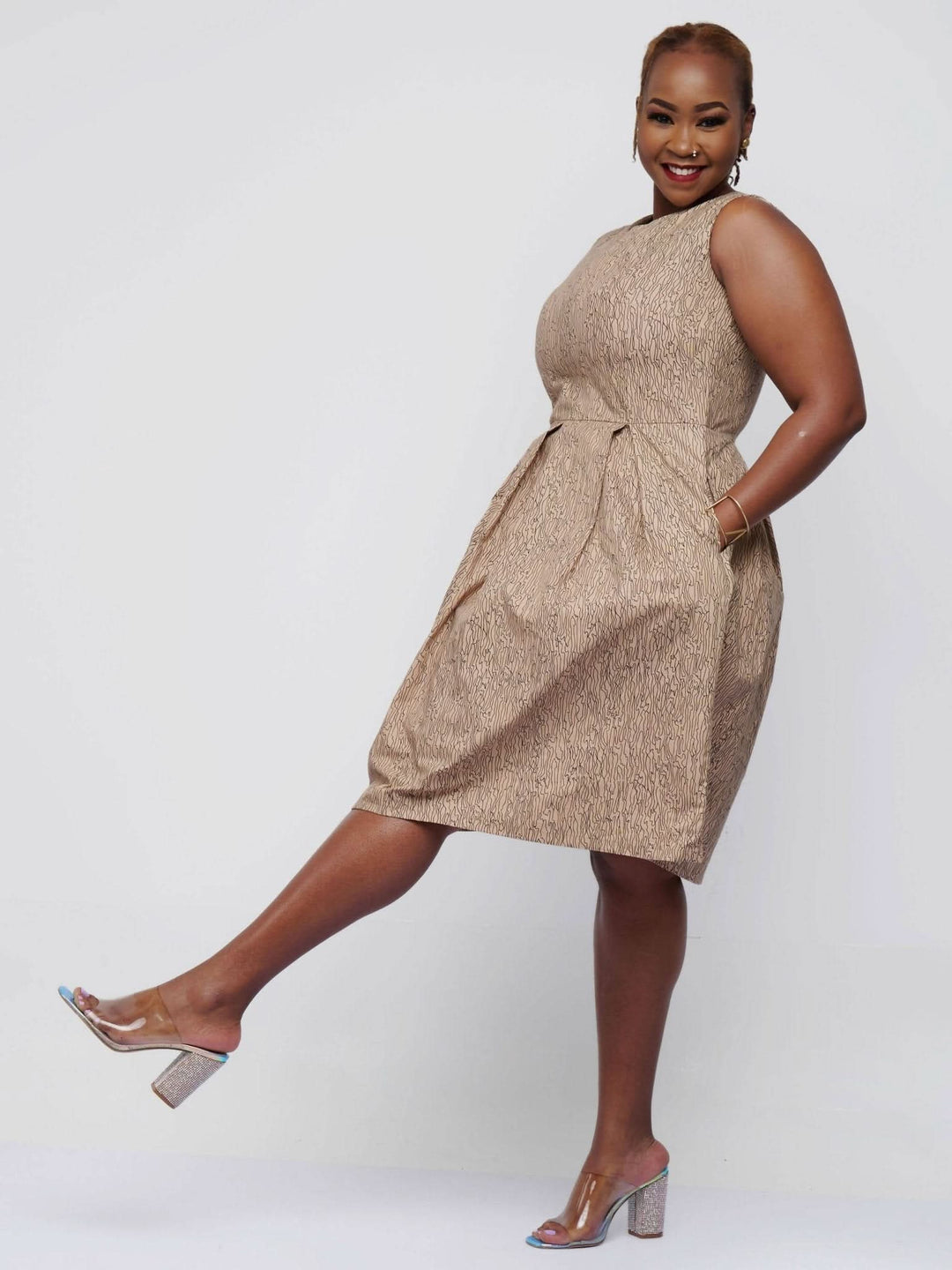 The Fashion Frenzy Skater - Khaki Print - Shop Zetu Kenya