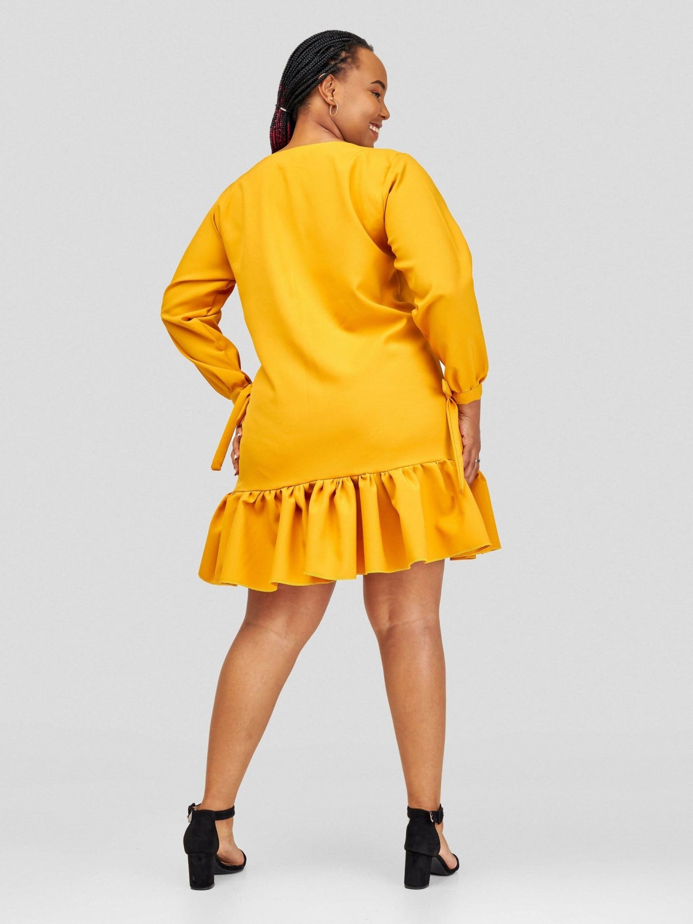Vintlyne Shira Shift Dress - Mustard - Shopzetu
