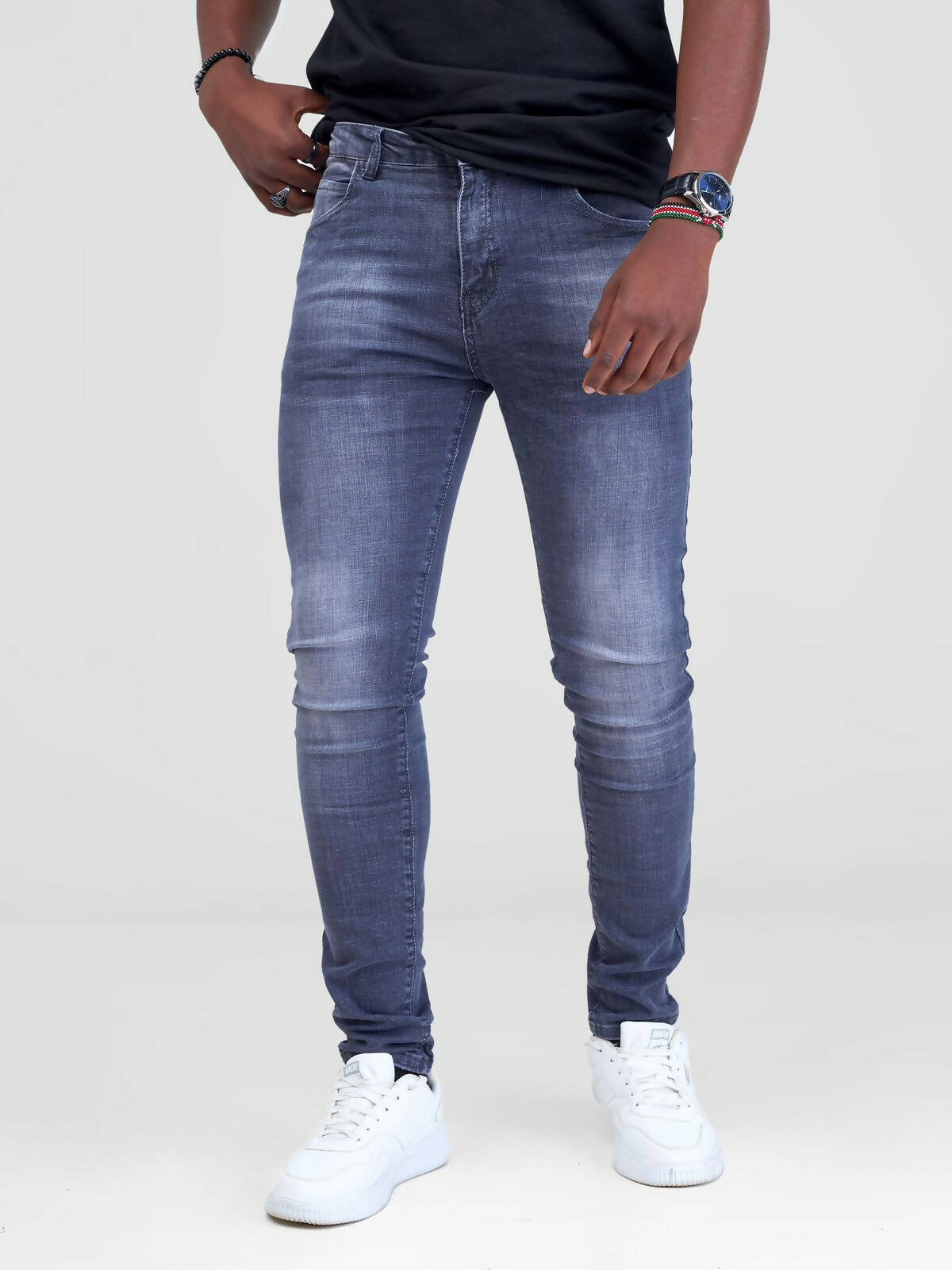 Stylish Sisters Mens Plain Jeans - Grey - Shopzetu