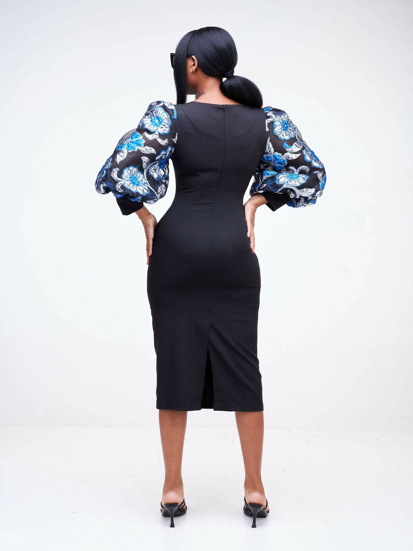 The Fashion Frenzy Puff Sleeves Dress - Black - Shopzetu