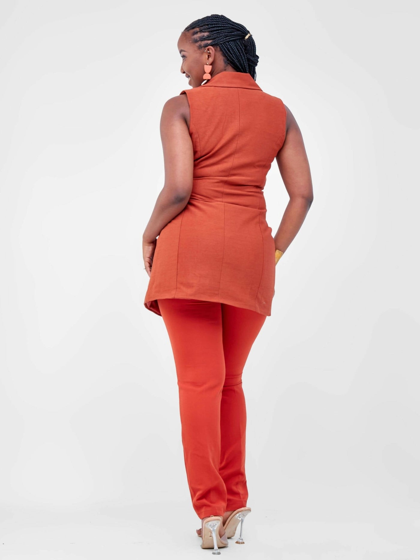 The Fashion Frenzy Trouser - Rust - Shopzetu