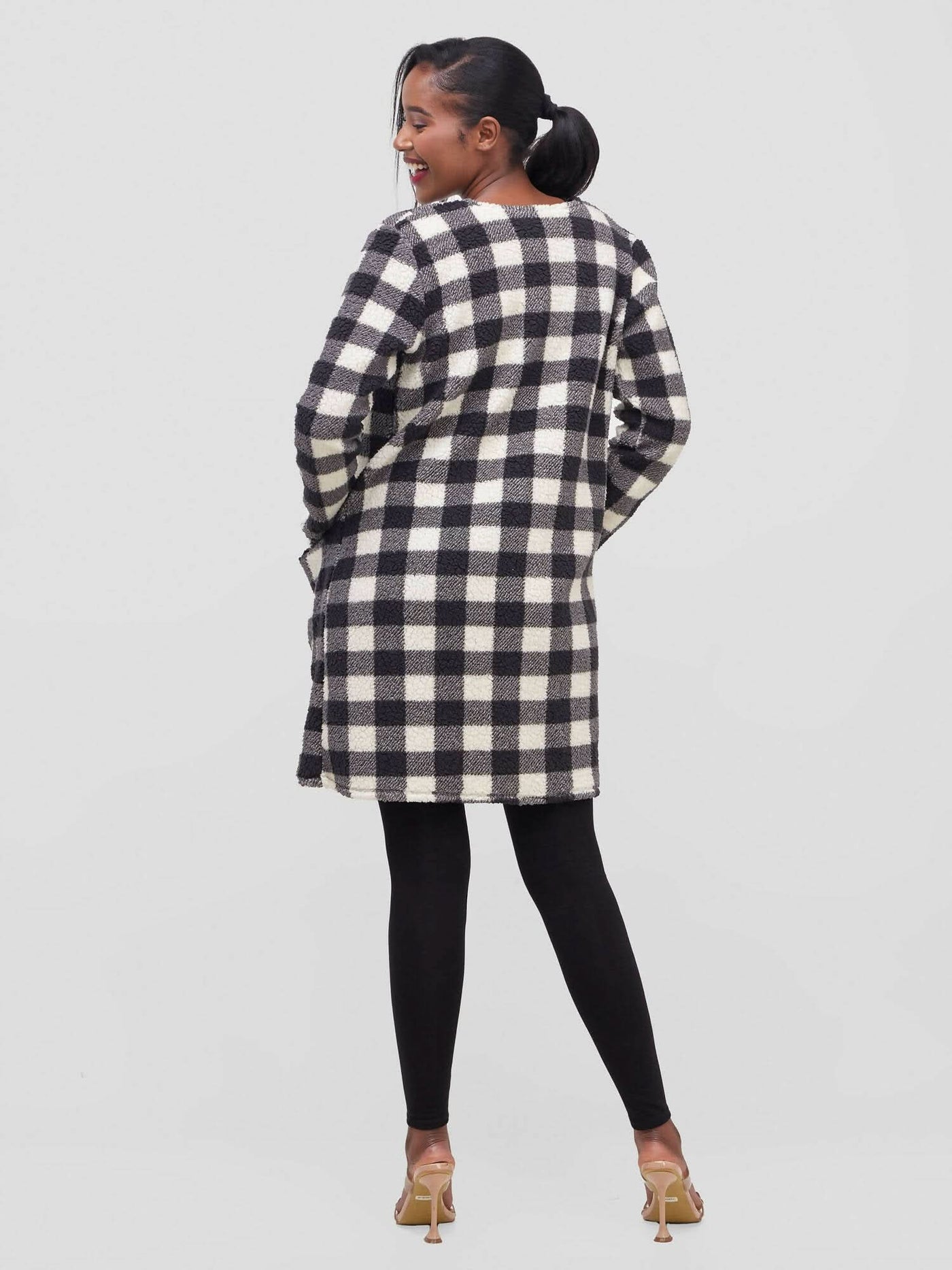 Aramay Marinus Open Front Cardigan - Black / White
