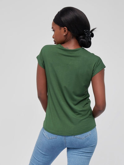 Vivo Basic Drop Shoulder Top - Army Green - Shopzetu