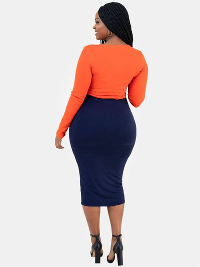 Vivo Basic Lined Capri Skirt - Navy Blue - Shop Zetu Kenya