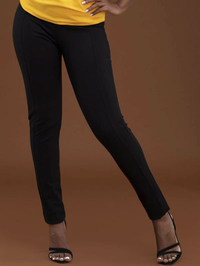 Vivo Basic Panelled Leisure Pants - Black - Shopzetu