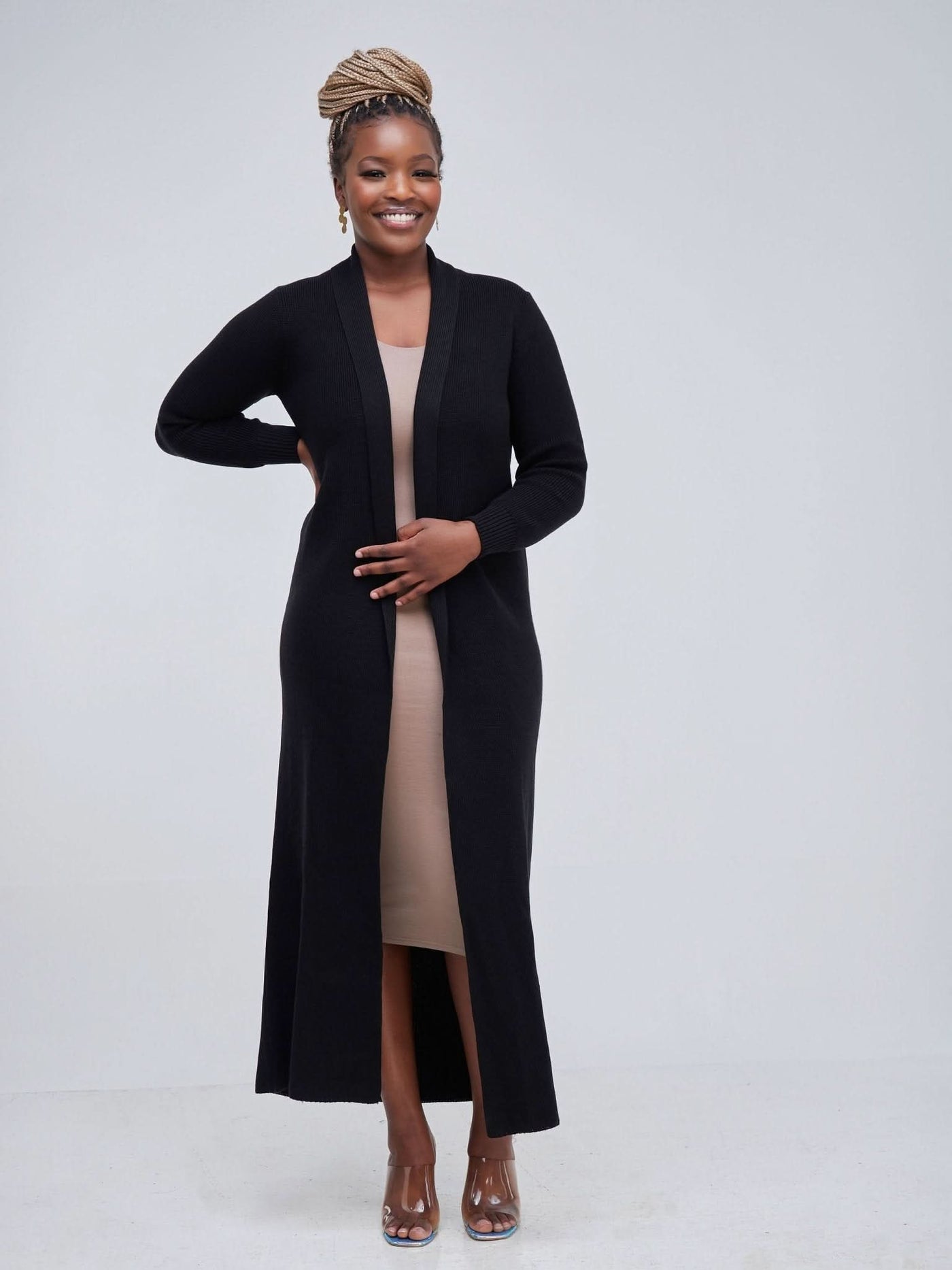 Vivo Long Sleeve Maxi Waterfall - Black - Shop Zetu Kenya