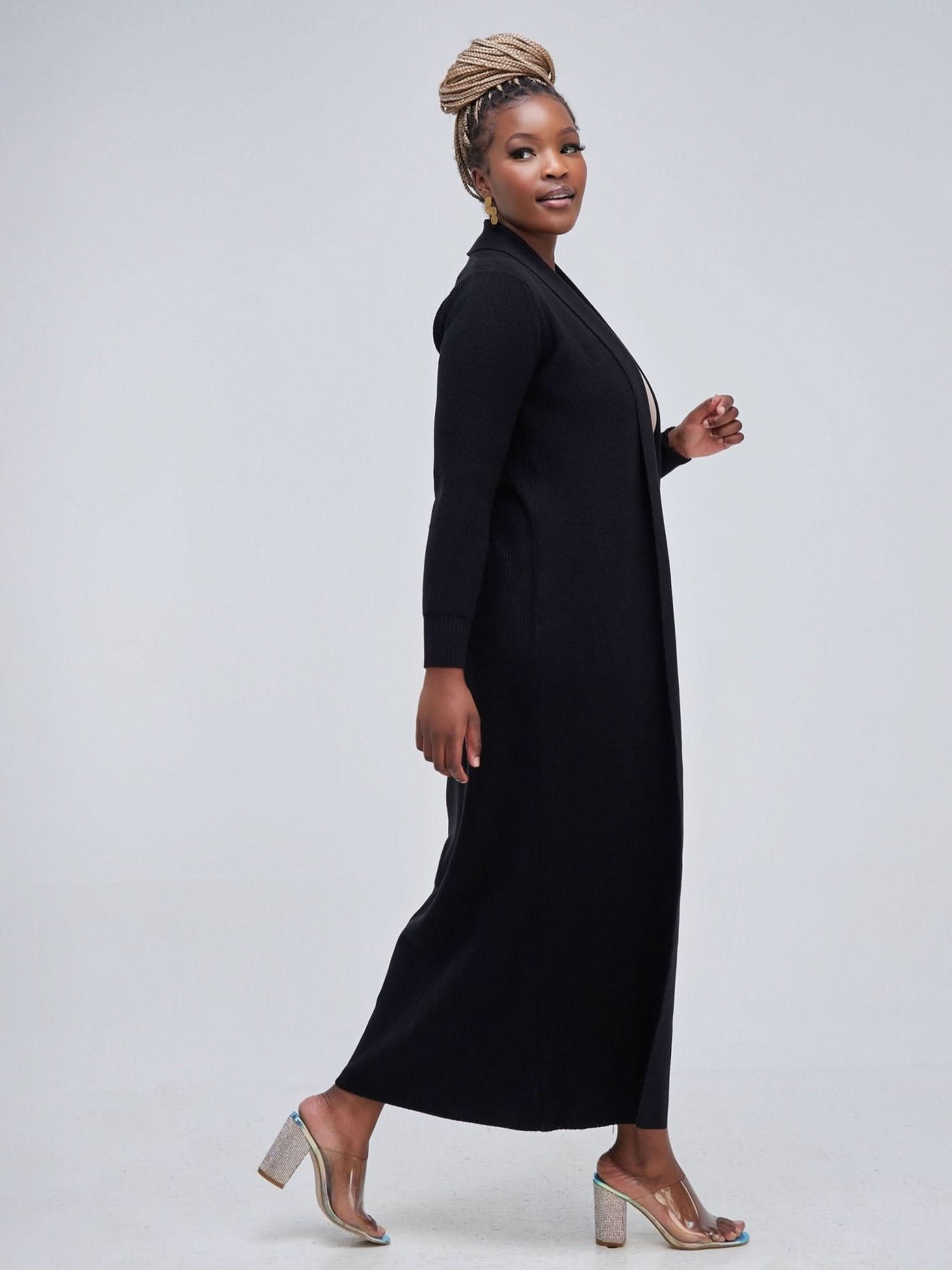 Vivo Long Sleeve Maxi Waterfall - Black - Shop Zetu Kenya