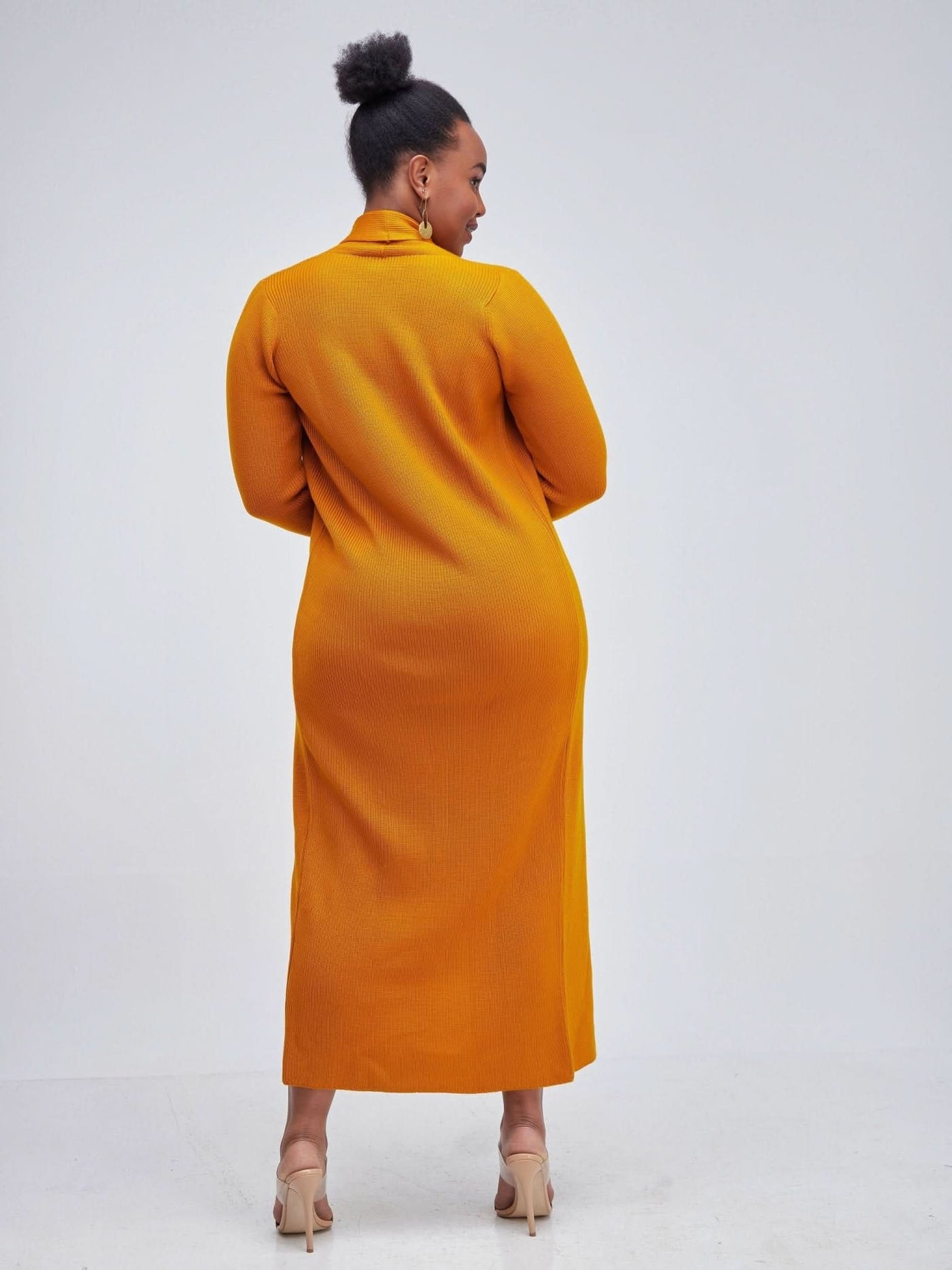 Vivo Long Sleeve Maxi Waterfall - Mustard - Shopzetu