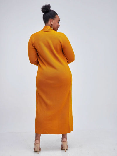 Vivo Long Sleeve Maxi Waterfall - Mustard - Shopzetu