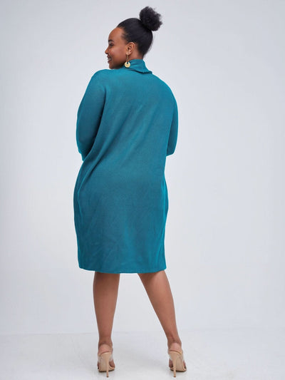 Vivo Long Sleeve Midi Waterfall - Teal - Shopzetu
