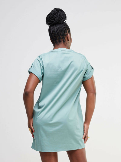 Valuespot Cotton Dress - Green - Shopzetu